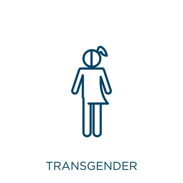 Transgender Icon Thin Linear Transgender Outline Icon Isolated White Background — Stock Vector