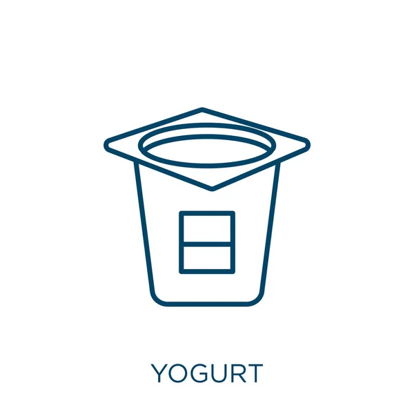 Yogurt Icon Thin Linear Yogurt Outline Icon Isolated White Background — Stock Vector