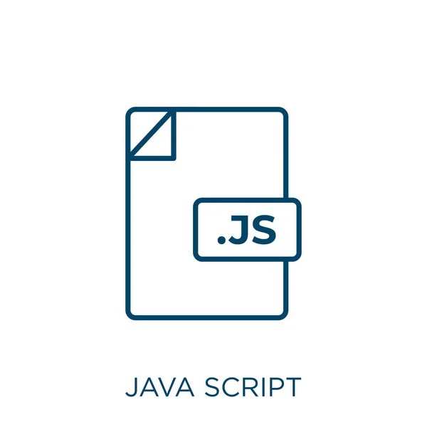 스크립트 아이콘 Thin Linear Java 스크립트 아이콘은 배경에 분리되어 모바일을 — 스톡 벡터