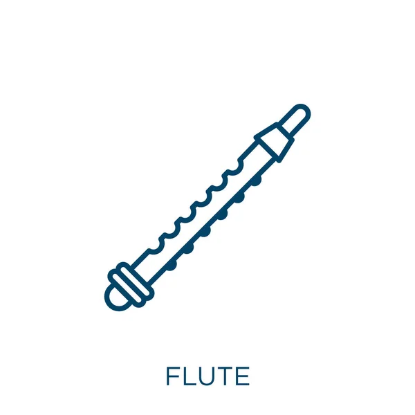 Flötenikone Dünnes Lineares Flötenumrisssymbol Isoliert Auf Weißem Hintergrund Linienvektor Flötenzeichen — Stockvektor