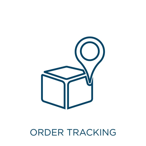 Bestellung Tracking Symbol Thin Lineare Order Tracking Umrisse Symbol Isoliert — Stockvektor