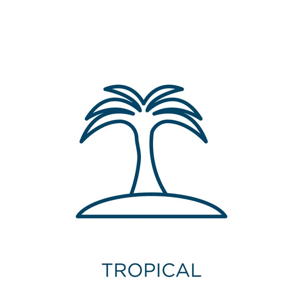 Тропическая Икона Тонкая Линейная Иконка Тропического Контура Выделена Белом Фоне — стоковый вектор