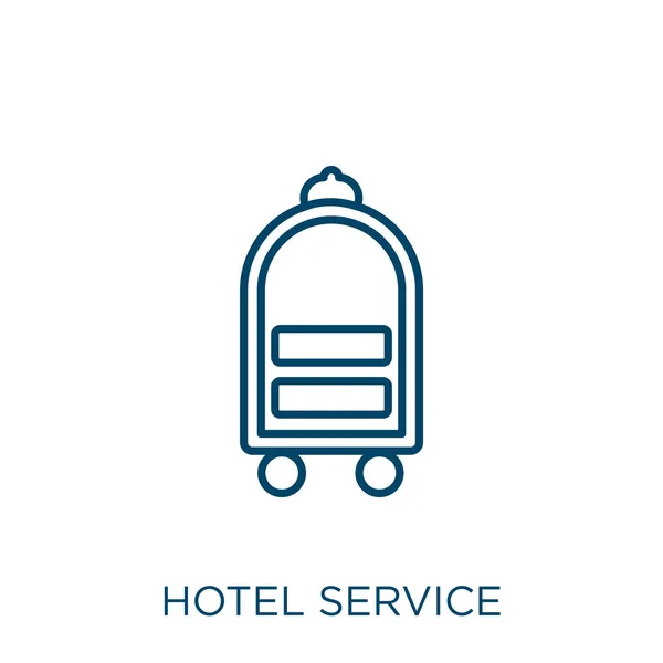 Значок Гостиничного Сервиса Тонкая Линейная Иконка Гостиничного Сервиса Выделена Белом — стоковый вектор