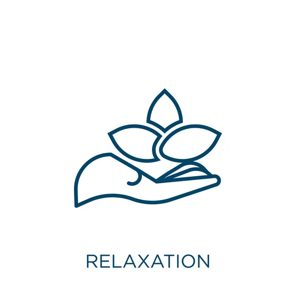 Icône Relaxation Mince Icône Relaxation Linéaire Isolée Sur Fond Blanc — Image vectorielle