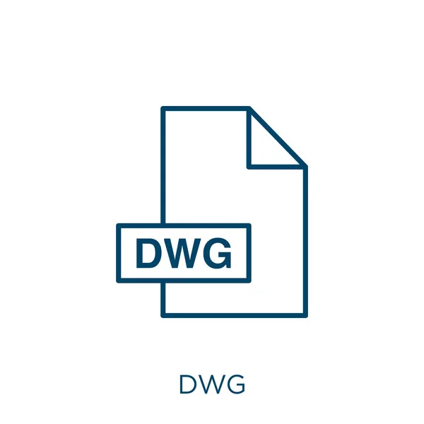 Dwg Icon Тонкий Линейный Значок Контура Dwg Изолирован Белом Фоне — стоковый вектор