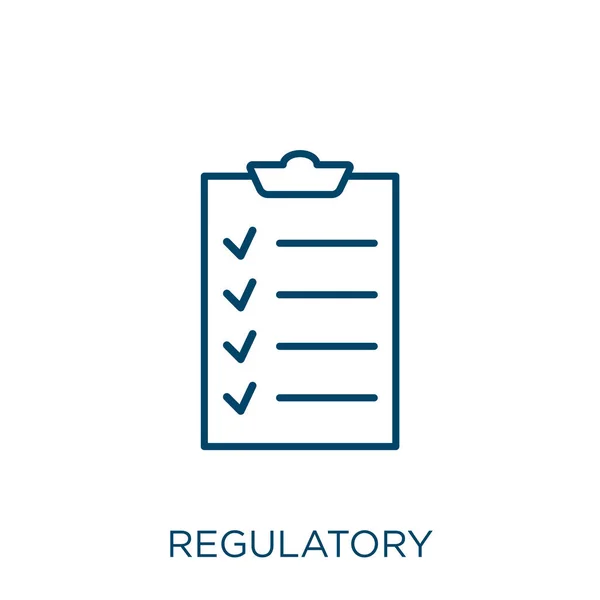 Regelgevend Icoon Dunne Lineaire Schets Pictogram Geïsoleerd Witte Achtergrond Regelgevend — Stockvector