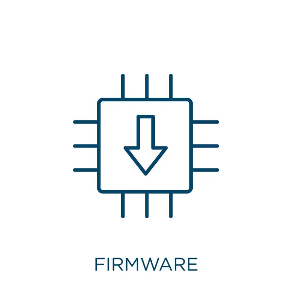 Ikona Oprogramowania Firmowego Cienki Liniowy Kontur Firmware Wyizolowany Białym Tle — Wektor stockowy
