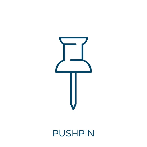 Push Pin Symbol Dünnes Lineares Push Pin Outline Symbol Isoliert — Stockvektor