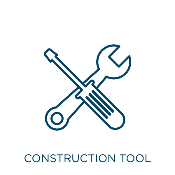 Construction Tool Icon Thin Linear Construction Tool Outline Icon Isolated — Stock Vector