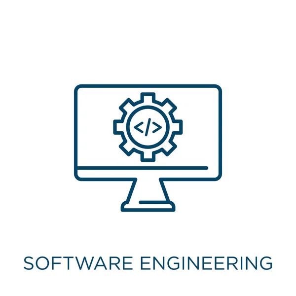 Icono Ingeniería Software Icono Esquema Ingeniería Software Lineal Delgado Aislado — Archivo Imágenes Vectoriales