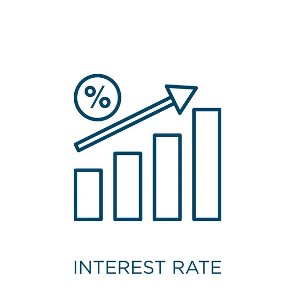 Ícone Taxa Juro Ícone Contorno Taxa Juros Linear Fino Isolado — Vetor de Stock