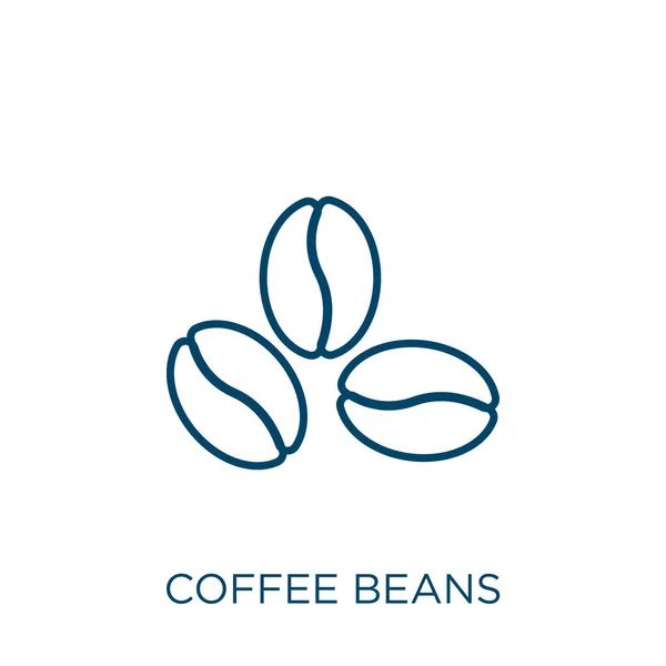 Καφέ Φασόλια Εικονίδιο Λεπτή Γραμμική Εικόνα Περίγραμμα Κόκκων Καφέ Απομονώνονται — Διανυσματικό Αρχείο