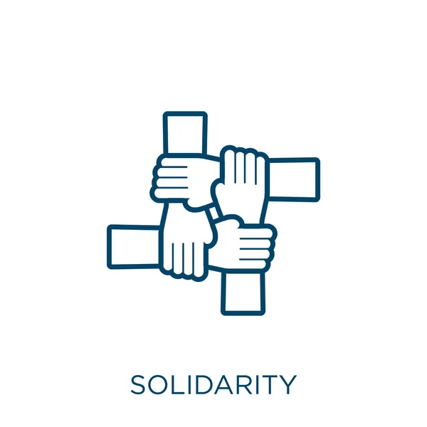 Szolidaritási Ikon Vékony Lineáris Szolidaritási Vázlat Ikon Elszigetelt Fehér Alapon — Stock Vector