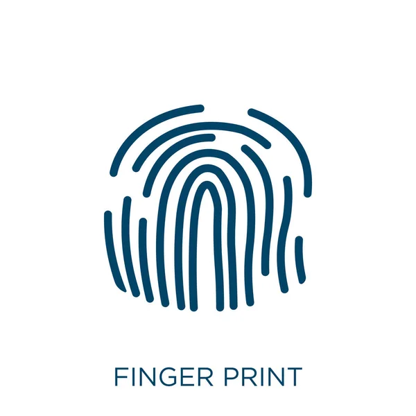 Значок Отпечатка Пальца Иконка Контура Тонкого Линейного Отпечатка Пальца Выделена — стоковый вектор
