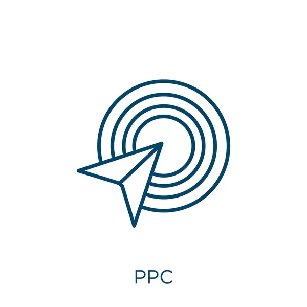 Ppc Icon Тонкий Линейный Значок Контура Ppc Изолирован Белом Фоне — стоковый вектор