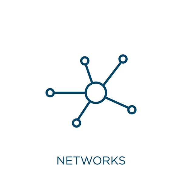 Netzwerke Dünne Lineare Netzwerke Umfassen Das Symbol Isoliert Auf Weißem — Stockvektor