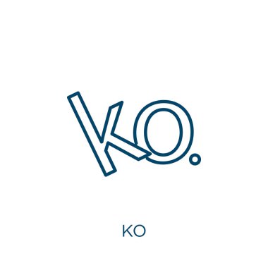 Ko simgesi. Beyaz arkaplanda ince doğrusal ko outline simgesi izole edildi. Çizgi vektör ko işareti, ağ ve mobil sembolü