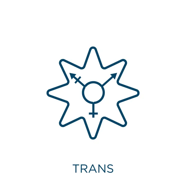Icono Trans Icono Contorno Trans Lineal Delgado Aislado Sobre Fondo — Vector de stock