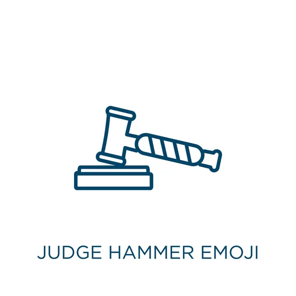 Δικαστής Hammer Emoji Εικονίδιο Λεπτή Γραμμική Δικαστής Σφυρί Emoji Περίγραμμα — Διανυσματικό Αρχείο