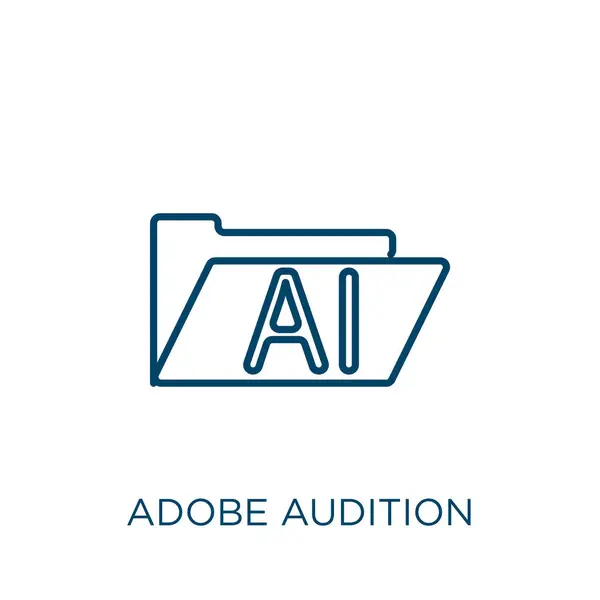 Икона Прослушивания Adobe Тонкая Линейная Адобная Иконка Прослушивания Выделенная Белом — стоковый вектор