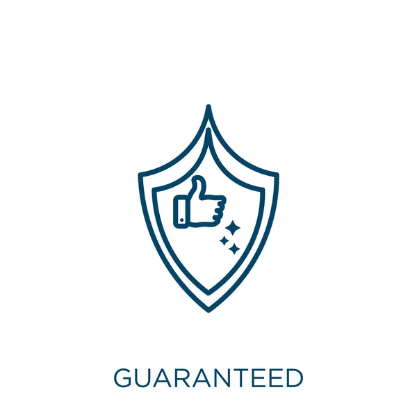 Guaranteed Icon Thin Linear Guaranteed Outline Icon Isolated White Background — Stock Vector