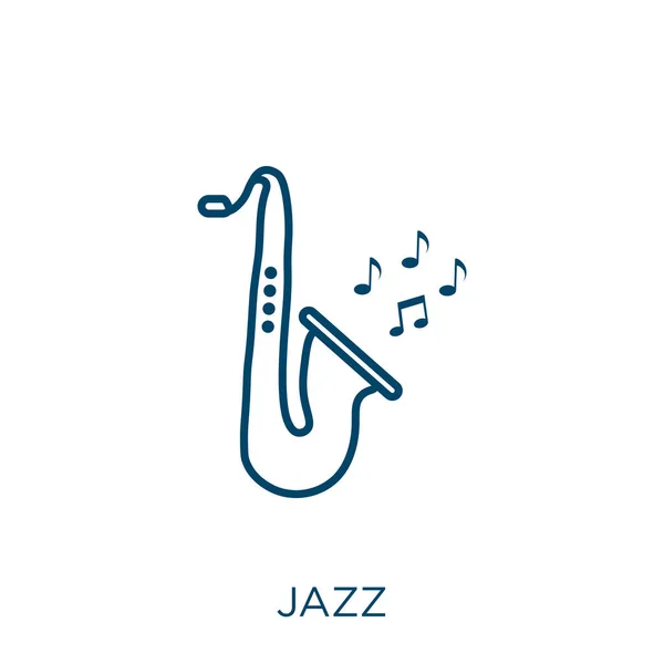 Icono Jazz Icono Delgada Línea Jazz Lineal Aislado Sobre Fondo — Archivo Imágenes Vectoriales