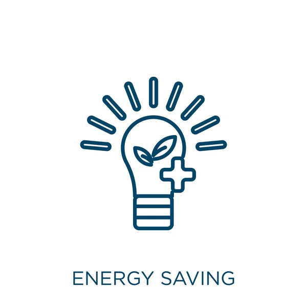 Energy Saving Icon Thin Linear Energy Saving Outline Icon Isolated — Stock Vector