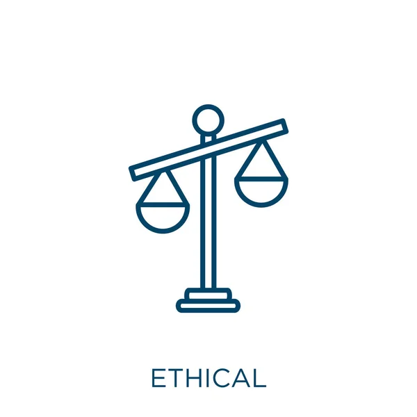 Etikai Ikon Vékony Lineáris Etikai Vázlat Ikon Elszigetelt Fehér Alapon — Stock Vector