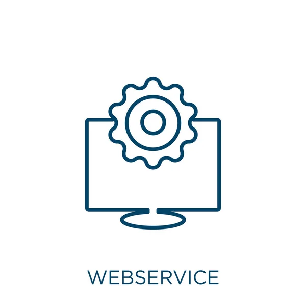 Ícone Webservice Ícone Contorno Webservice Linear Fino Isolado Fundo Branco — Vetor de Stock