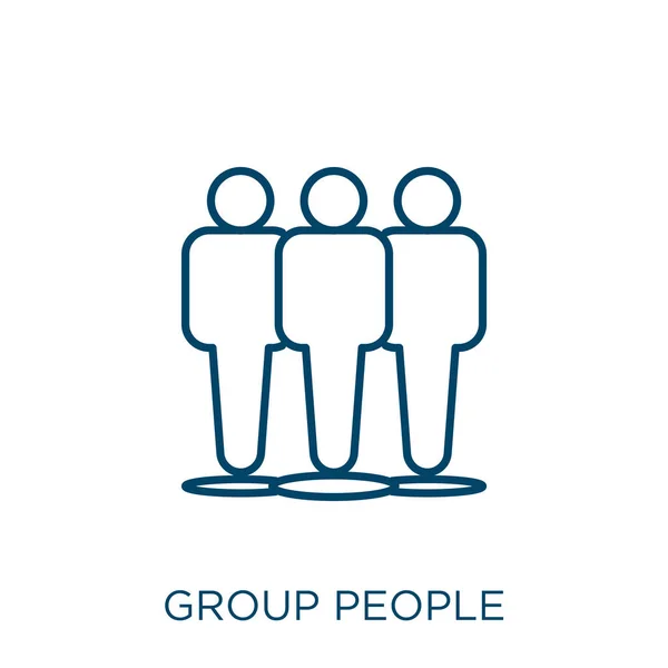 Иконка Группы Людей Тонкая Линейная Группа Людей Очерчивает Иконку Белом — стоковый вектор