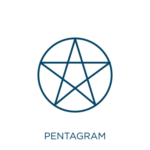 Иконка Пентаграммы Тонкий Линейный Значок Контура Пентаграммы Изолирован Белом Фоне — стоковый вектор