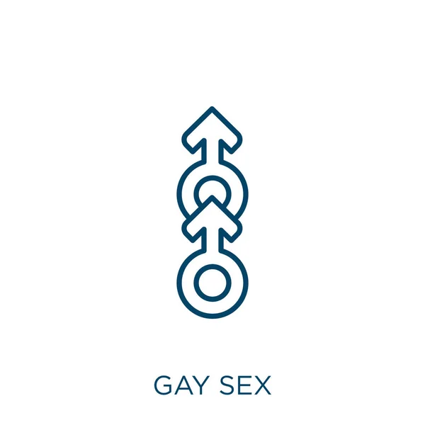 Gay Sex Icoon Dunne Lineaire Homo Sex Outline Icoon Geïsoleerd — Stockvector