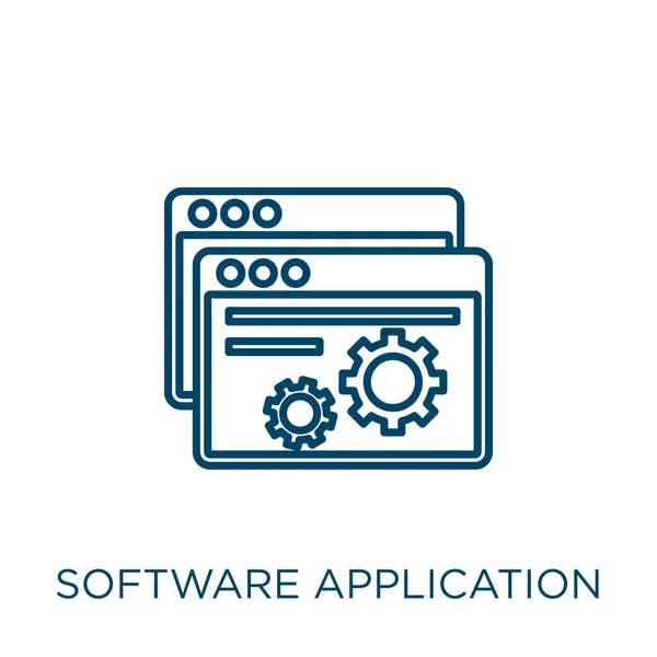 Softwarepictogram Dunne Lineaire Software Applicatie Omtrek Pictogram Geïsoleerd Witte Achtergrond — Stockvector