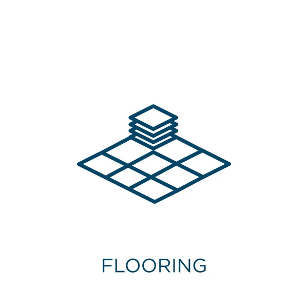 床のアイコン 白い背景に隔離された細い線形の床アウトラインアイコン ラインベクトル床記号 ウェブとモバイル用のシンボル — ストックベクタ