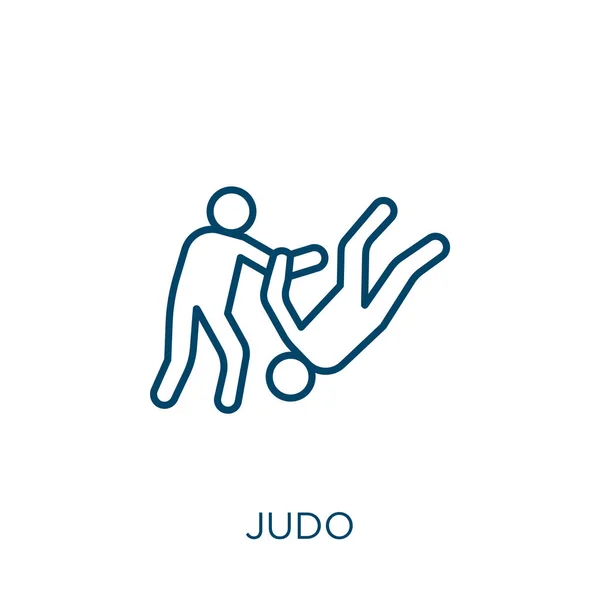 Judo Ikon Vékony Lineáris Judo Vázlat Ikon Elszigetelt Fehér Alapon — Stock Vector