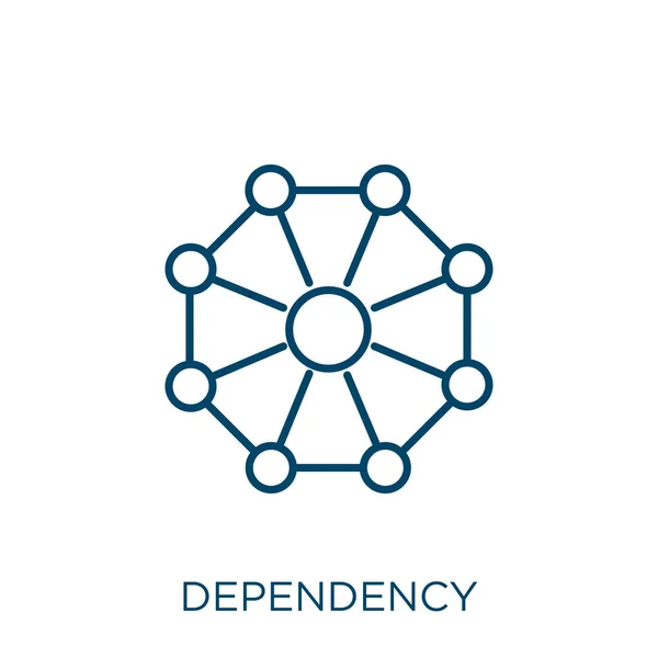 Abhängigkeitssymbole Thin Lineare Abhängigkeit Umriss Symbol Isoliert Auf Weißem Hintergrund — Stockvektor