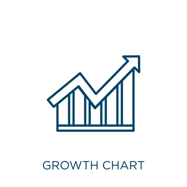 Значок Діаграми Зростання Тонка Лінійна Піктограма Контуру Діаграми Зростання Ізольована — стоковий вектор