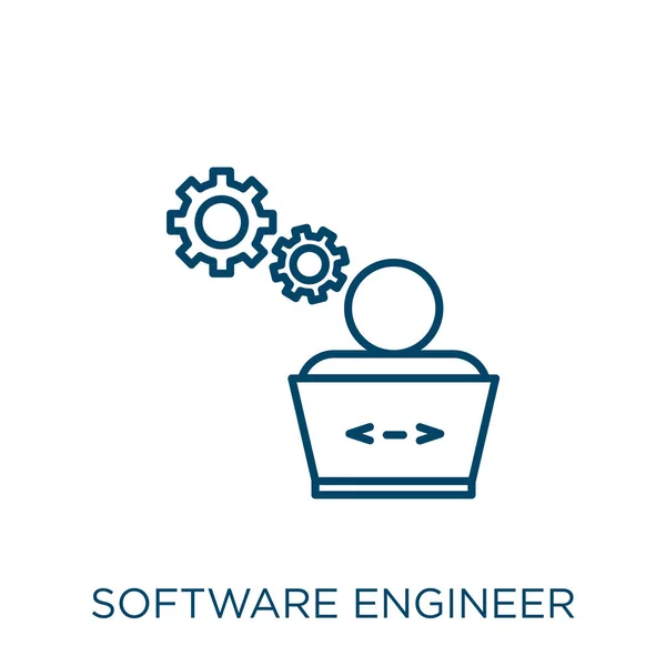 Software Ingenieur Icoon Dunne Lineaire Software Ingenieur Schets Pictogram Geïsoleerd — Stockvector