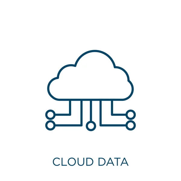 Cloud Daten Symbol Thin Lineare Wolke Daten Umreißen Symbol Isoliert — Stockvektor
