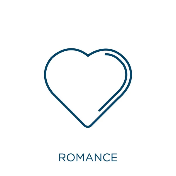 Romantikus Ikon Vékony Lineáris Romantika Vázlat Ikon Elszigetelt Fehér Alapon — Stock Vector