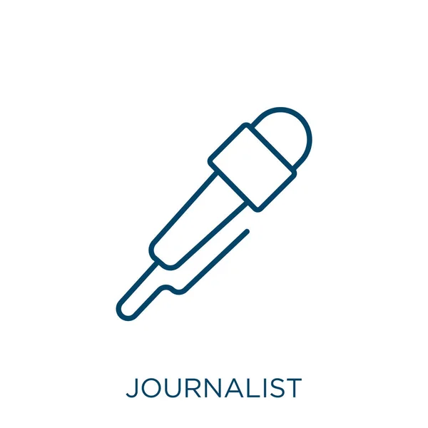 Journalist Icon Thin Linear Journalist Outline Icon Isolated White Background — Stock Vector