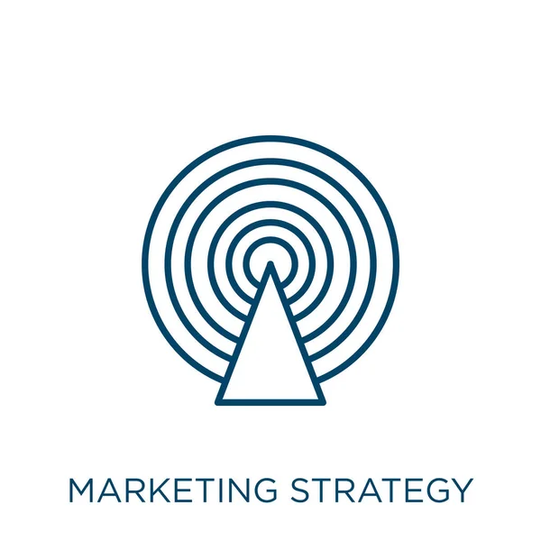 Ikona Marketingové Strategie Tenké Lineární Marketingová Strategie Obrys Ikony Izolované — Stockový vektor