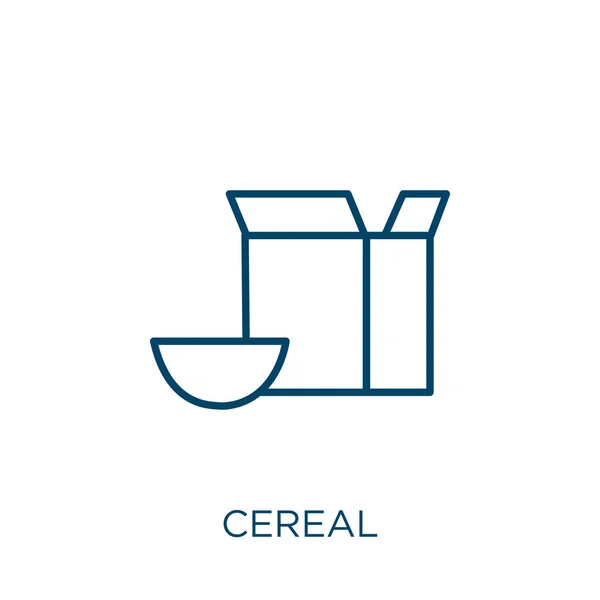 Icono Cereal Icono Contorno Cereal Lineal Delgado Aislado Sobre Fondo — Archivo Imágenes Vectoriales