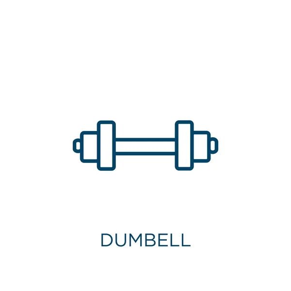 Ícono Dumbell Icono Delgada Del Contorno Mancuerna Lineal Aislado Sobre — Vector de stock