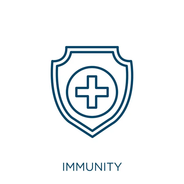 Icono Inmunidad Icono Delgada Del Contorno Inmunidad Lineal Aislado Sobre — Vector de stock