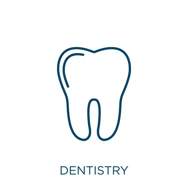 歯のアイコンだ 白い背景に孤立した薄い線形歯科アウトラインアイコン ラインベクトル歯科サイン ウェブとモバイル用のシンボル — ストックベクタ