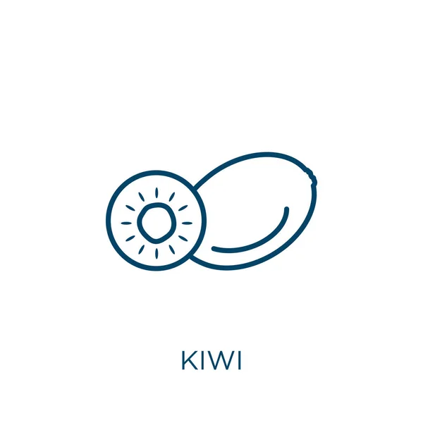 Икона Киви Тонкий Линейный Значок Контура Киви Изолирован Белом Фоне — стоковый вектор
