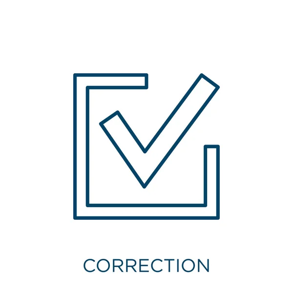 Correction Icon Thin Linear Correction Outline Icon Isolated White Background — Stock Vector