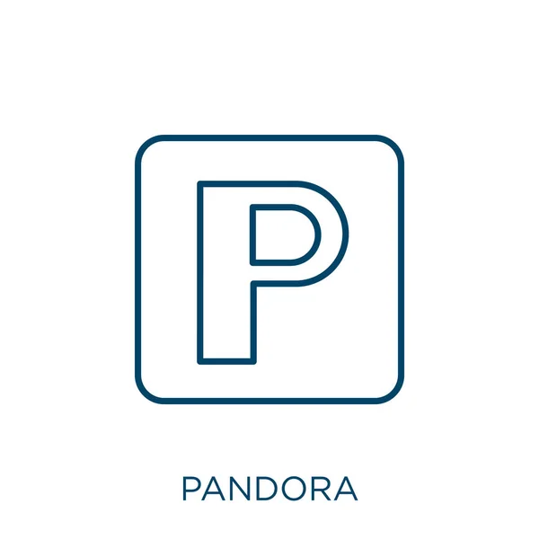 Икона Пандоры Тонкая Линейная Иконка Пандоры Выделена Белом Фоне Линия — стоковый вектор