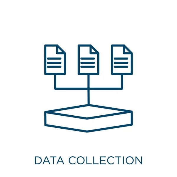 Icono Recopilación Datos Icono Del Contorno Recopilación Datos Lineales Delgados — Vector de stock